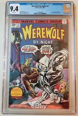 Werewolf by Night 32 CGC 9.4 White pgs Origin and 1st app. Moon Knight 1975 Key