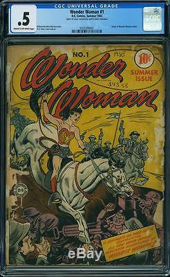 Wonder Woman #1 CGC 0.5 DC 1942 After All Star #8! Golden Age Key! UNRESTORED