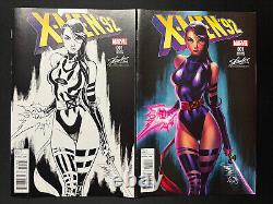 X-men'92 #1 Psylocke J. Scott Campbell Stan Lee Color & Sketch Variant Set Nm